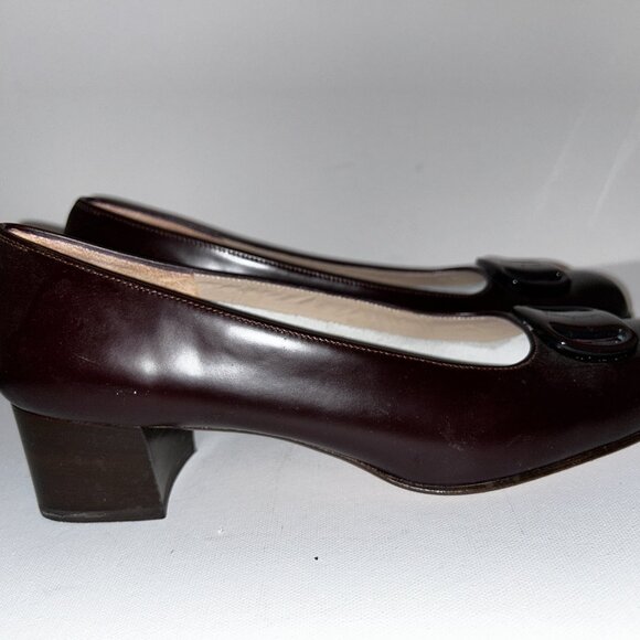 Salvatore Ferragamo Brown Leather, Block Heel (1.5"),  Shoe, Size 8B, Like New! - Picture 1 of 8